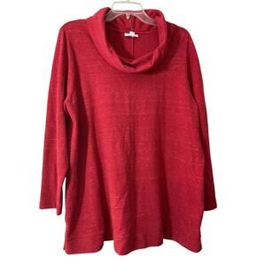 J. Jill XL Red Heather Turtleneck Tunic with Pockets